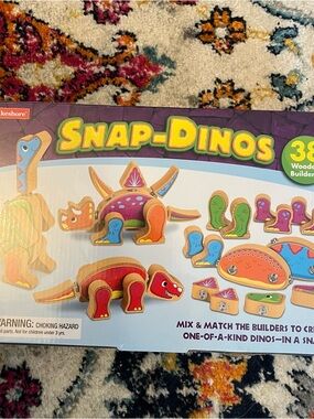 Lakeshore Snap Dinos mix & match 38 wooden builders new in box